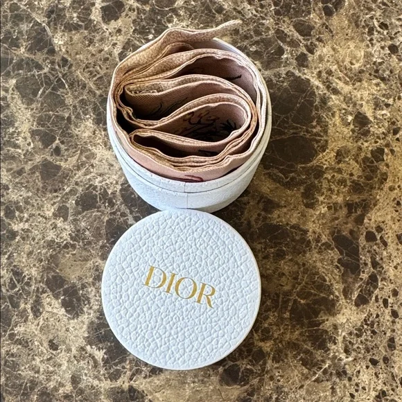 Christian Dior twilly logo floral dusty rose pink neck tie or bag handle scarf - Picture 7 of 7